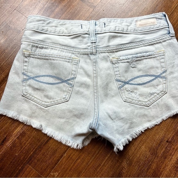 Abercrombie & Fitch Shorts Size 25 Button Fly Cut Off Ripped Women’s Juniors - Picture 5 of 11